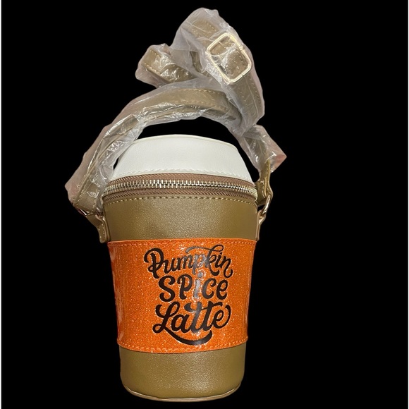 NWT Pumpkin Spice Latte crossbody bag!! Great for a fall accessory or Halloween - Picture 4 of 10